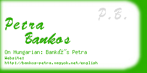 petra bankos business card